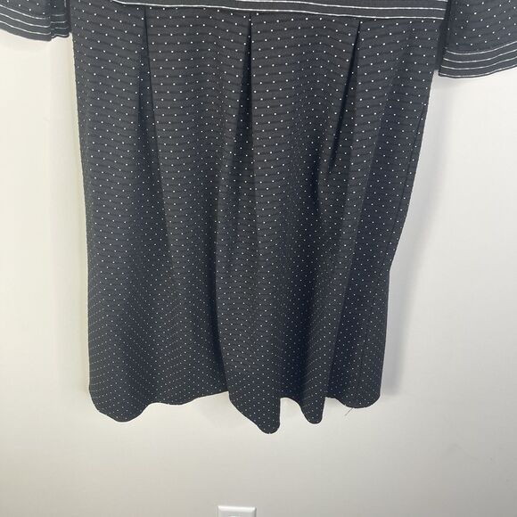 Max Studio Jersey Knit Dress Polka dot Black & White Fit & Flare 3/4 Sleeve M - Picture 6 of 10
